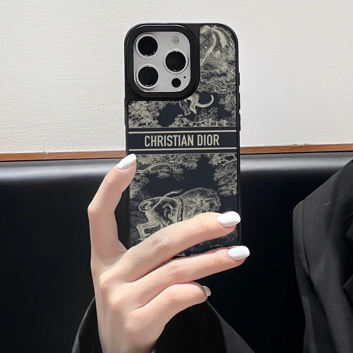 ディオール iPhone ケース トワルドジュイ ブラック おしゃれ 薄型 MagSafe対応