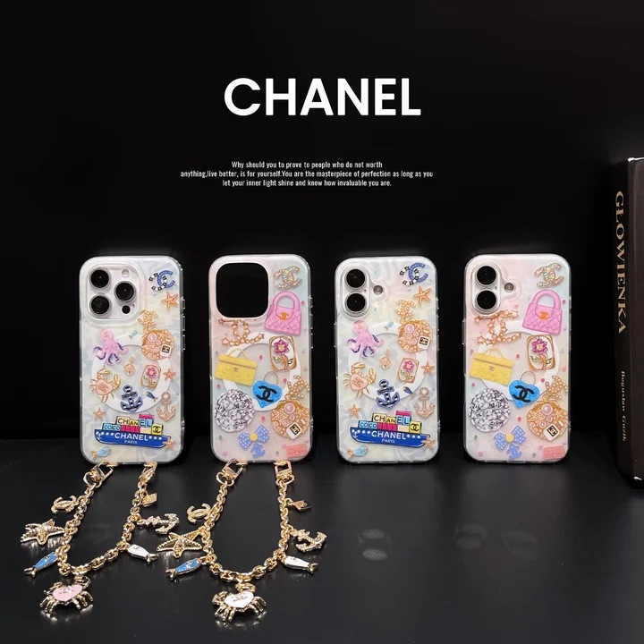 シャネル iPhone ケース 手提げ チェーン付き マット仕上げ 大人向け