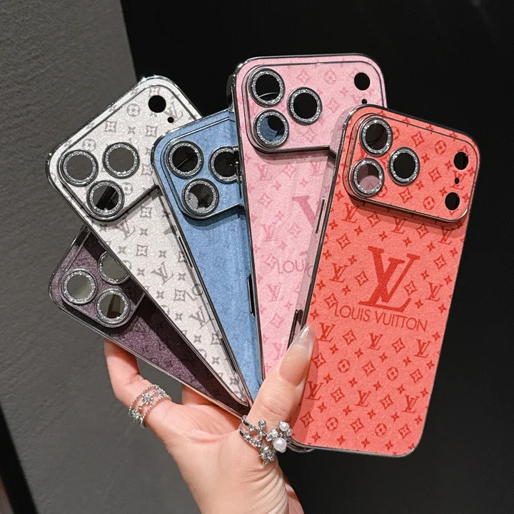 ルイヴィトン iPhone ケース グリッター アクリル レンズ保護 電気メッキ シルバー MagSafe対応