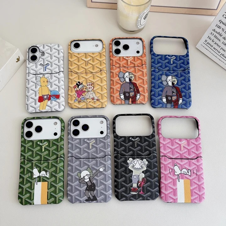 ゴヤール iPhone ケース カード収納 背面 アニメ風 セサミストリート 可愛い 薄型 耐衝撃
