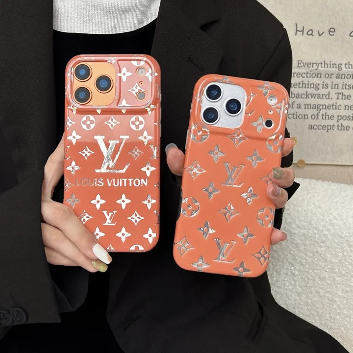 ルイヴィトン iPhone ケース オレンジ モノグラム ロゴプリント スマホケース 送料無料