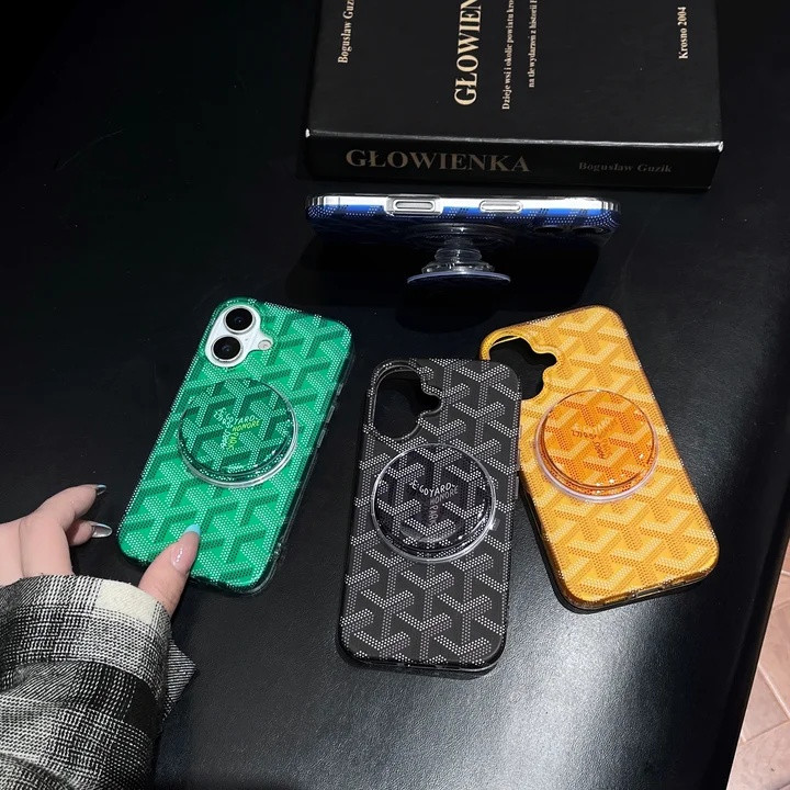 ゴヤール iPhone ケース Y字デザイン スタンド機能 MagSafe対応 つや消しマット おしゃれ