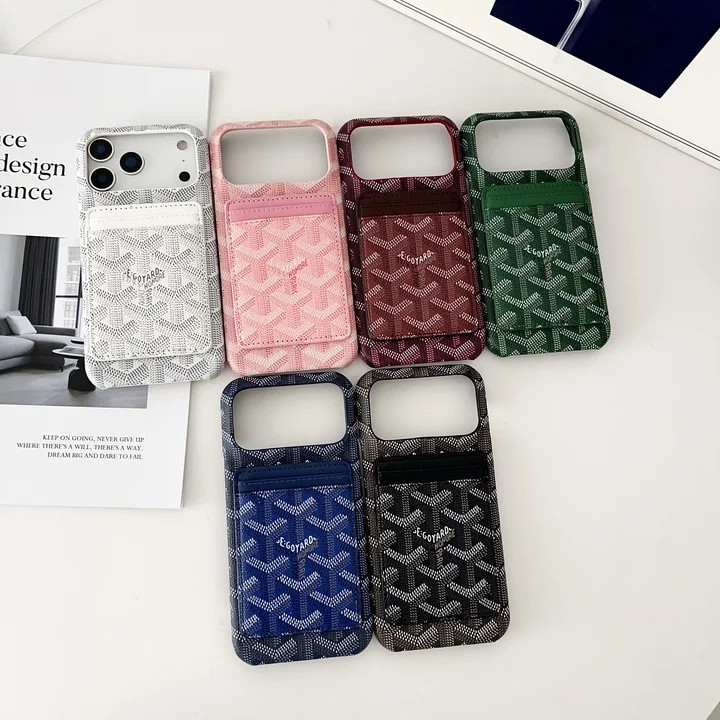ゴヤール iPhone ケース レザー 薄型 耐衝撃 MagSafe対応 カードケース