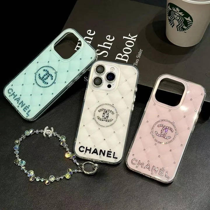 シャネル iPhone ケース キラキラ ダイヤ柄 女性用 リング付き ストラップ付き 落下防止