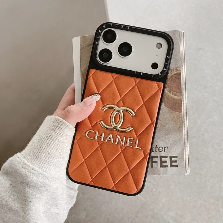 シャネル iPhone ケース マトラッセ レザー オレンジ レディス 耐衝撃 MagSafe対応