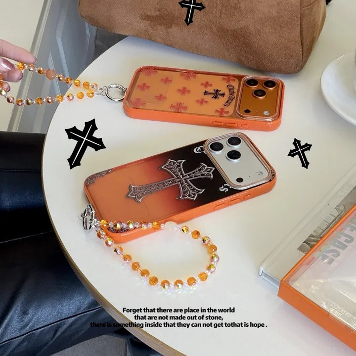 クロムハーツ iPhone ケース リング付き 手提げ シンプル オシャレ MagSafe対応