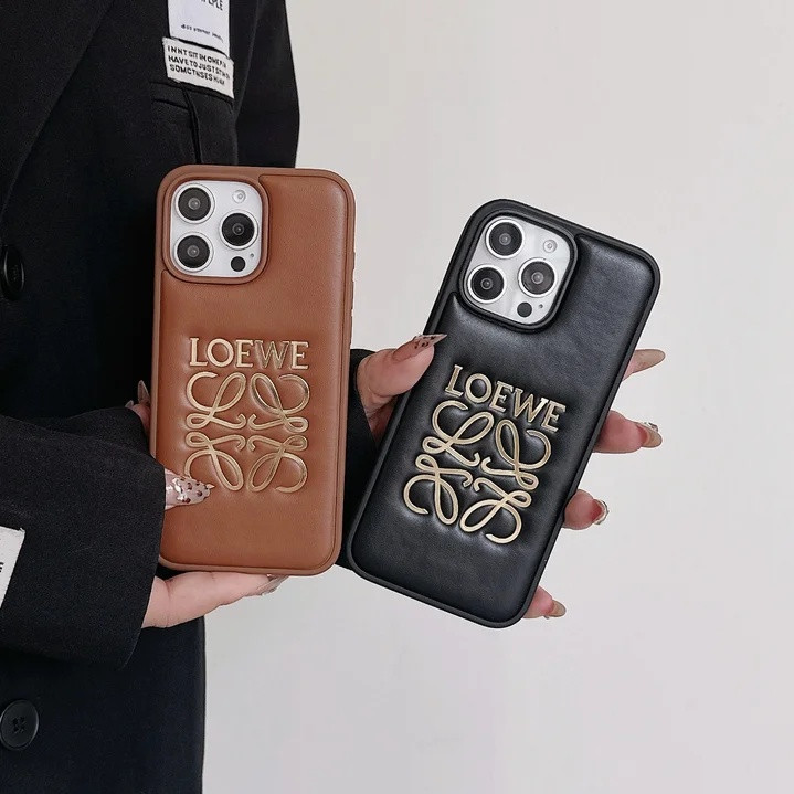 ロエベ iPhone ケース 本革 男女ペア おしゃれ 人気 MagSafe対応