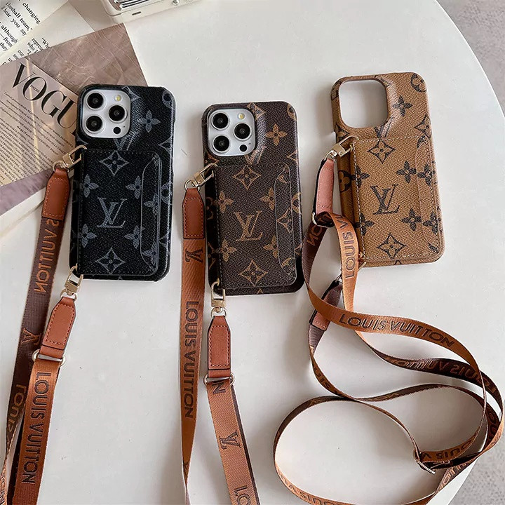 ルイヴィトン iPhone ケース モノグラム レザー スマホショルダー カード収納 斜め掛け