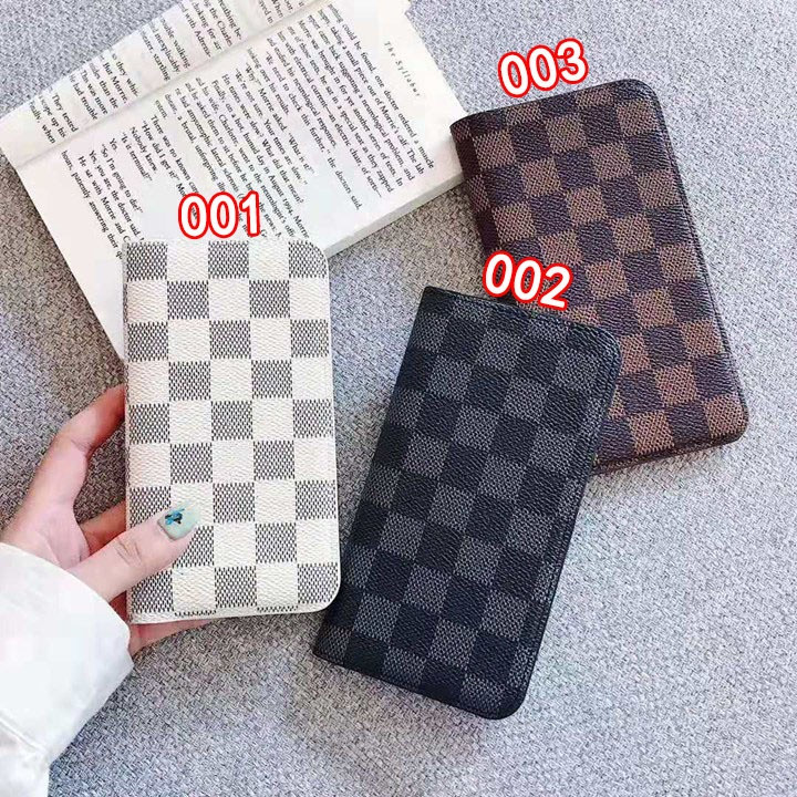 ルイヴィトン iPhone ケース ダミエ柄 レザー 手帳型 カード収納 メンズ向け