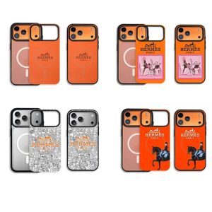エルメス iPhone ケース MagSafe対応 分体式 ガラス背面 耐衝撃 マグネット ワイヤレス充電対応 大人可愛い