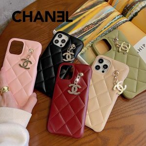 シャネル iPhone ケース キャビアスキン マトラッセ風 シンプル おしゃれ レディース