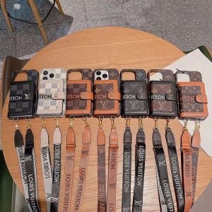 ルイヴィトン iPhone ケース スマホショルダー レザー モノグラム柄 ストラップ付き