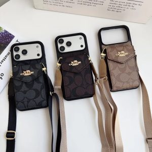 コーチ iPhone ケース ショルダー ストラップ付き カードポケット付き 多機能