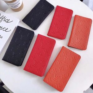 ルイヴィトン iPhone ケース 手帳型 エンボスレザー 本革 モノグラム カード入れ 大人かわいい