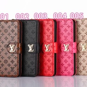 ルイヴィトン iPhone ケース 手帳型 モノグラム レザー 押し花 カードホルダー 多機能 大人 おしゃれ